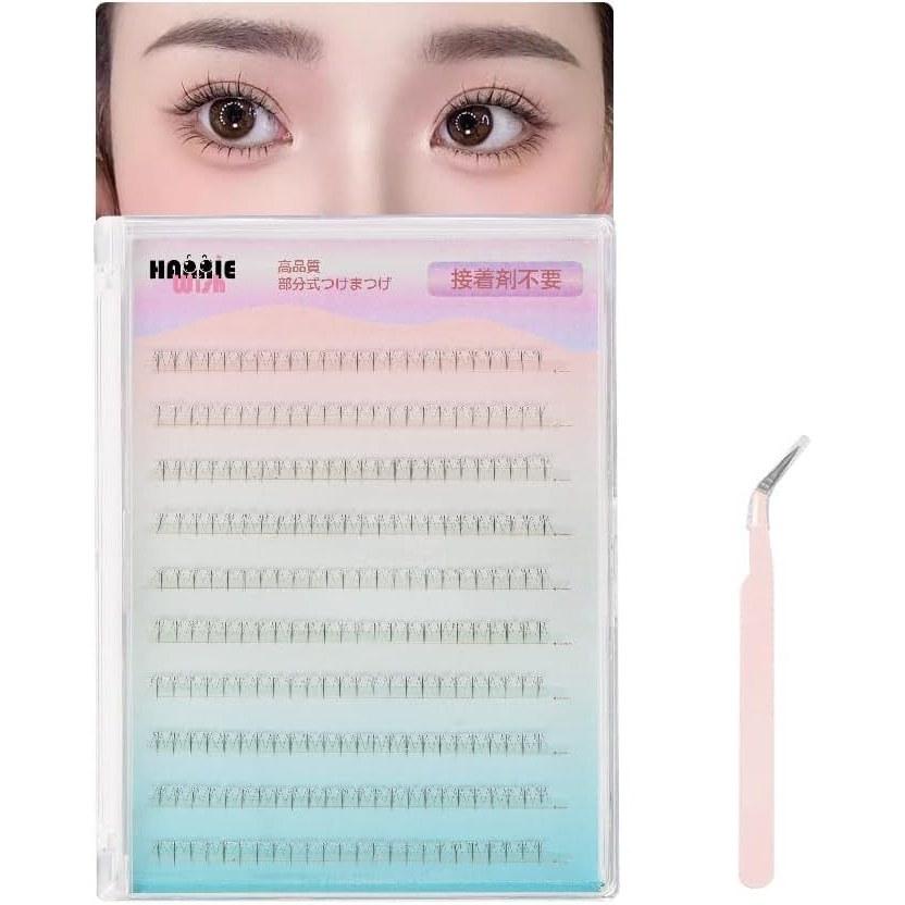 False eyelashes partial use no glue needed long-lasting large capacity natural look cluster effect lower beginner-friendly comes tweezers (small flame