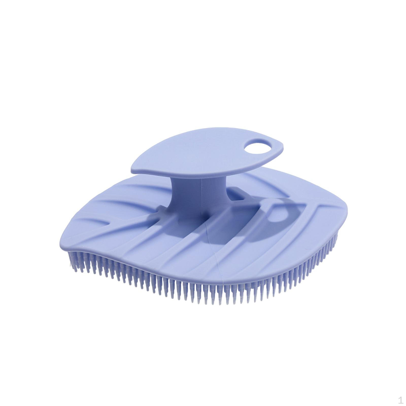 

Bath Shower Body Cleansing Brush Scrub Hair Scalp Shampoo Silicone Scrubber Фіолетовий