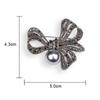 Shining Crystal Rhinestone Brooch Large Bowknot Vintage Pin  For Funerals and Mourning