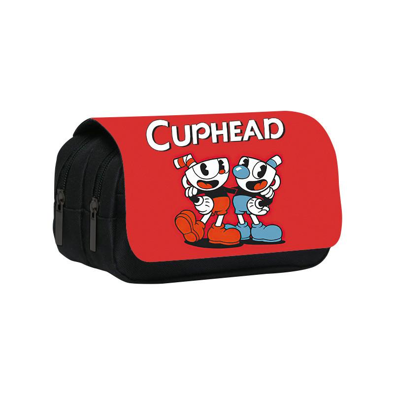 Cuphead Themed Travel Pencil Bag With Durable Polyester Material For Teens And Kids