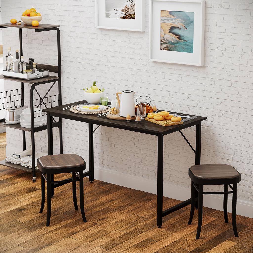 Computer Desk Writing Table Home Office Work Study W/ Metal Frame Melamine MDF Adjustable Feet Stable Black