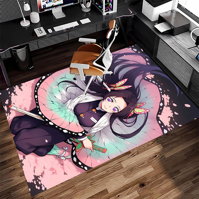 1pc Demon Slayer characters2 Print Area Rug - Soft, Washable Non-Slip Indoor Mat for Office Chairs, Living Room, Home Office Decorative Rug