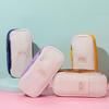 Color Blocked Storage Pencil Bag Diagonal Macaron Pencil Case Simple Student Pen Bag  Stationery