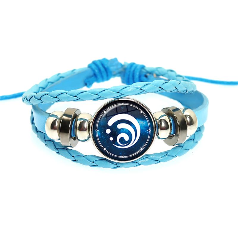 Genshin Impact Spiel Cosplay Requisite Auge Gottes Wasser Wind Donner Feuer Gestein Eis Element Lila Armband Schmuck Fans Geschenk