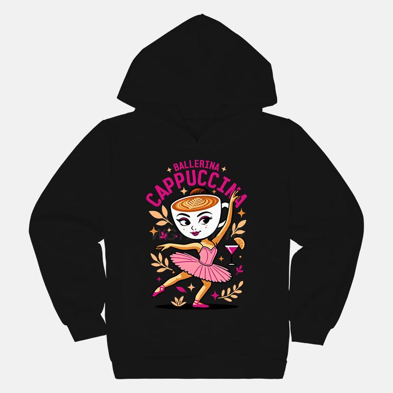 Funnu Mikina s kapucí Oblečení pro holčičky a kluky Potisk Balerína Cappuccina Módní Ležérní Mikiny Svršky