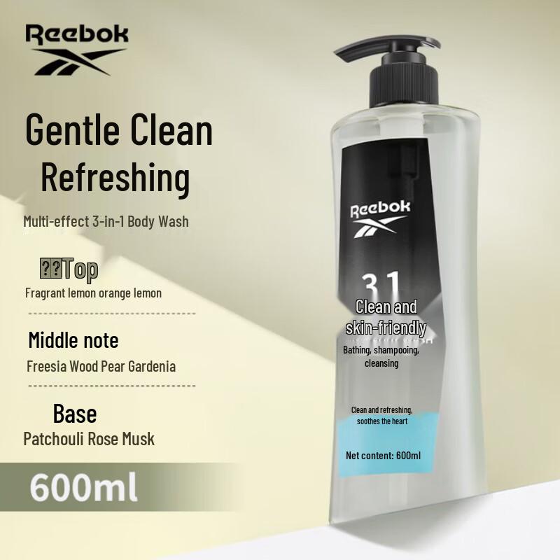 Reebok Men s 3-in-1 Shower Gel, Shampoo & Facial Cleanser