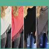 Elegant Women's Irregular Tassel Cardigan Sweater Poncho Shawl With Classic Design