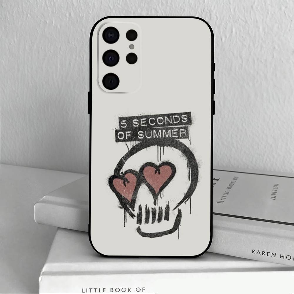 

5 S-Seconds of S-Summers 5SOS Phone Case For Samsung S25,24,23,22,30,21,10,9,Ultra,Plus,Lite,FE,4,5 G Soft Black Case Samsung S24