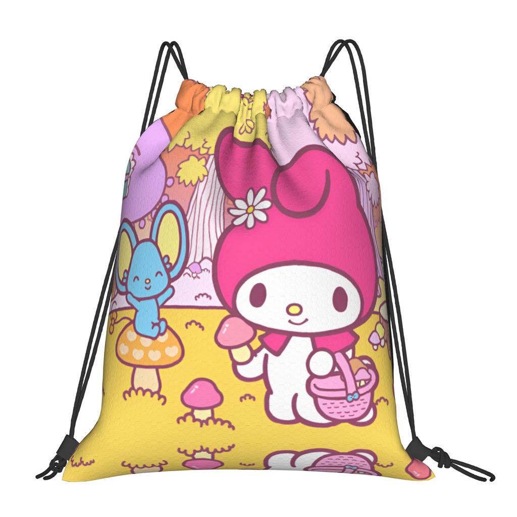 Custom M-Melodies Drawstring Bags Men Women Lightweight Rabbit Anime Sports Gym Storage Backpack