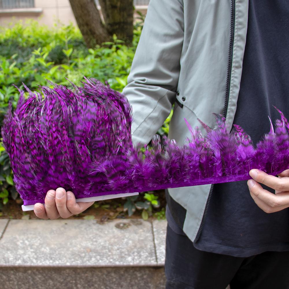 1Meter Natural Rooster Saddle Feathers Trim Fringe 4-6 Inches for Crafts Carnival Party Sewing Clothing Cock Plumes Decoration