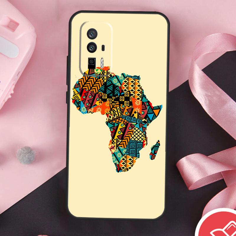 Africa Map Geography Case For Xiaomi 13T 11T 12T Pro 12 Lite 13 14 Ultra POCO F6 F5 M6 X3 X5 X6 Pro F3 M5s Cover