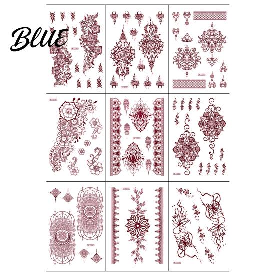 Quick Apply Tattoo Stickers Temporary Sticker Flower Lace Lotus Pattern Fake Tattoos for Women Men Fun Family Waterproof DIY Face Arm Leg