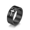 Stainless Steel Hollow Cross Ring for Men and Women Wedding Proposal Ring Couple Pairing Ring