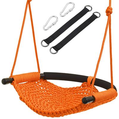 UPstore Schaukelhängematte für Kinder Erwachsene Innen Außen Großer Sitz Rückenlehne Spielgerät Garten Outdoor Einfache Installation (Orange/Orange)