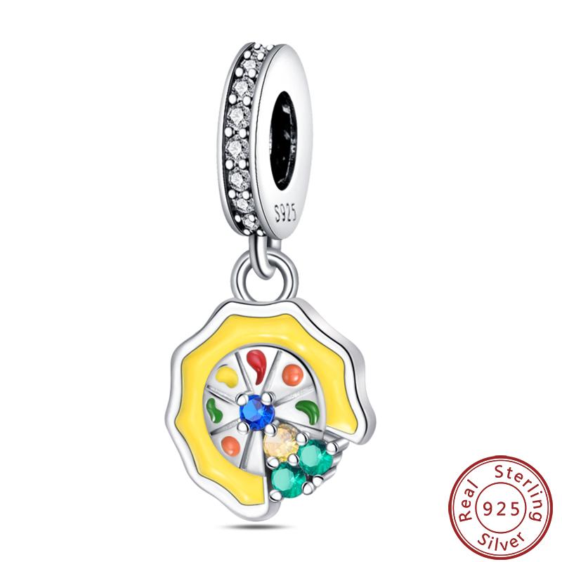 Dessert Afternoon Tea Series Copper Coffee Cake Pizza Fries Sweet Charms Beads 3Mm Diy Fine Jewelry Making