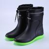 Fashion Rain Boots Waterproof Shoes Men's Tide Medium and Short Boots Wear Fleece Warm Non-slip Rain Shoes Women's Fishing Shoes Glue Shoes