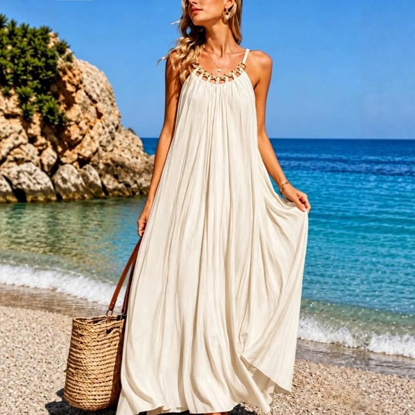 Europe, America, Amazon Cross-border Foreign Trade Suspender Skirt 2026 New Large Size Women's French Dress Women's Summer Dress