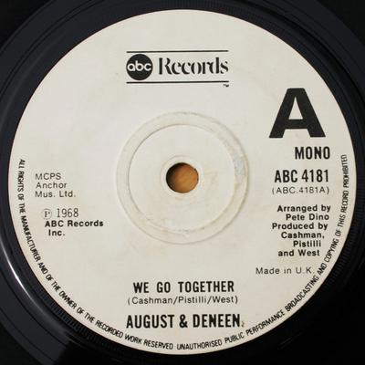 7inch Record AUGUST & DENEEN / THE REFLECTIONS - We Go Together / Like Adam And Eve ABC4181 ABC Records 1977 UK Soul/Funk Used