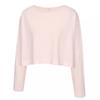 Huit Linen Slub Loose Fit Crop Long Sleeve Tee Htwtl4i03t