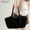New Suede Tote Bag for Women, Large Capacity, Niche, High-end, Versatile Shoulder Bag, Retro Style