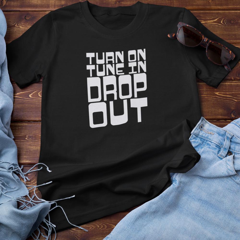 Включись Настройся Выпадай Футболка (Тимоти Лири ЛСД Кеси Кислота 60-е Хиппи Наркотики) Футболка Unisex M