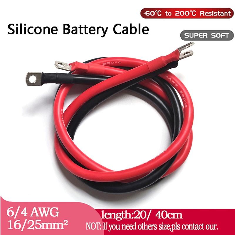 6/4 AWG 16/25mm 2 Cablu de conectare a bateriei Sârmă de cupru cu urechi pentru seria de baterii invertoare UPS Conectare paralelă