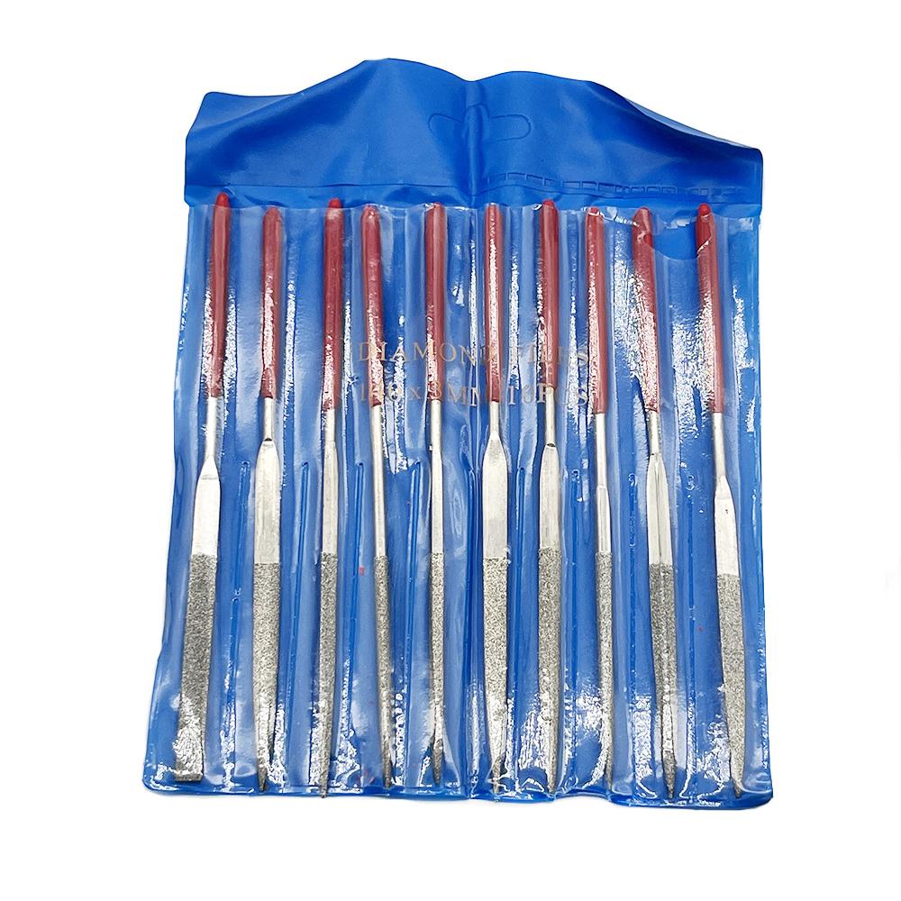 

Набор из 10 алмазных надфилей 3x140 мм, набор мини-надфилей для резьбы по камню, стеклу, металлу, ручные инструменты, набор надфилей 140 MM