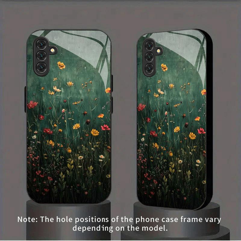 Red Yellow Wildflowers Tempered Glass Phone Case For Samsung Galaxy S26 Ultra S25 Plus S23 FE S24 S25 Ultra 5G Shockproof Cover