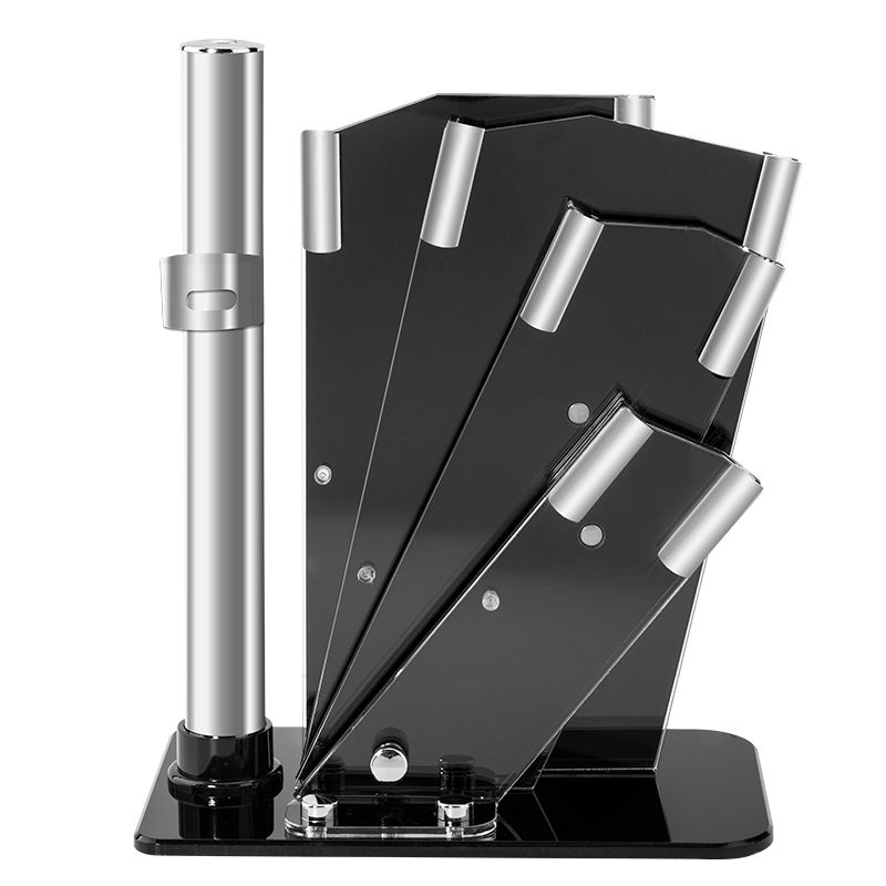 Akrylátový stojan na nože pro domácnost Kuchyňský vějíř Průhledný multifunkční úložný stojan na vysoké úrovni Nůž na řezání kostí Stolní držák na nože