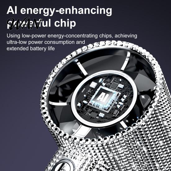 Rhinestone Handheld Fan with Digital Display, Turbo High Speed Portable Powerful Mini Fan, Quiet Operation Cooling for Outdoor Travel