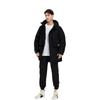Li Ning Sports Basketball Collection Down Jackets Men's Black Hooded Moderate Quilted Down Jacket AYMS117-1