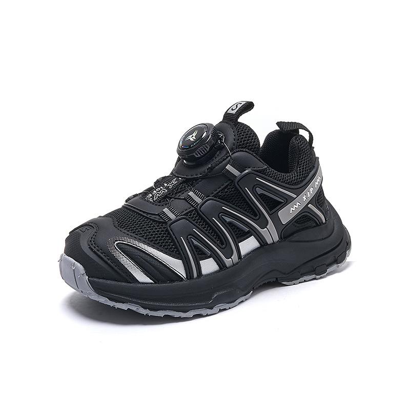 Children's Sports Shoes 2025 Spring New Boys Mesh Dad Shoes Breathable Casual Shoes Rotating Button Girls Shoes