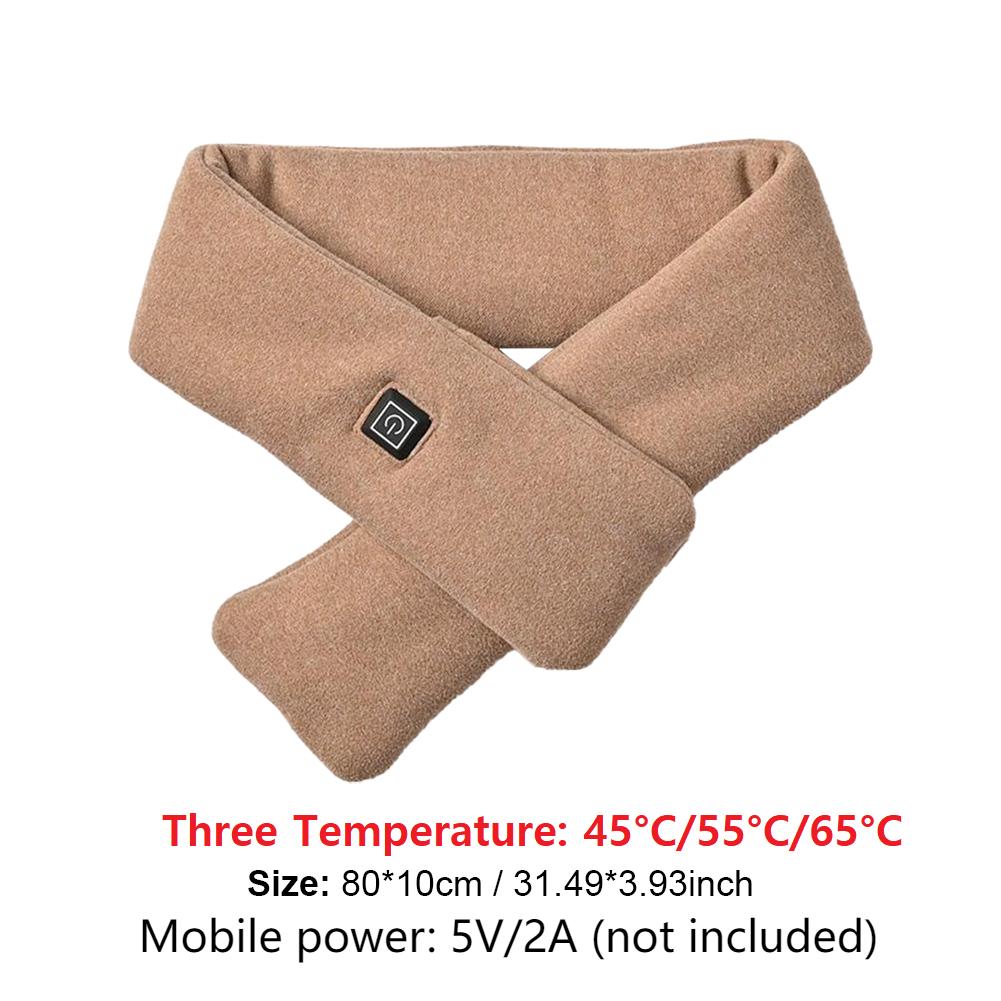 USB Women Men Heating Scarf Temperature Scarf 3 Gears Adjustable USB Charging Heat Control Neck Warmer For Cycling Camping