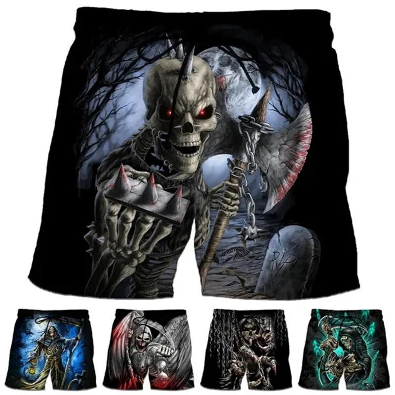 Men's 3D Printed Casual Shorts Summer  Gothic Sports Shorts Skateboarding Short