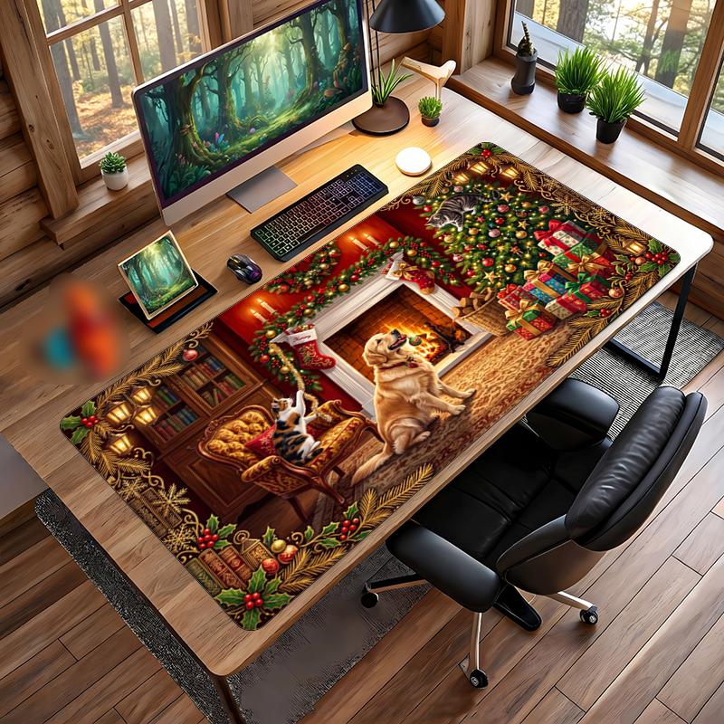 Christmas Printed Mouse Pad Non Slip Desk Mat For Office Gaming Home Use Holiday Gift