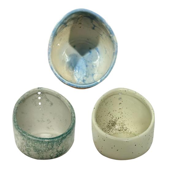 Ciotola Spogliaerbe per Erbe in Ceramica Tazza Spelafoglie per Erbe Fatta a Mano con Diverse Dimensioni di Fori Rotondi Strumenti Efficienti per Rimuovere le Foglie