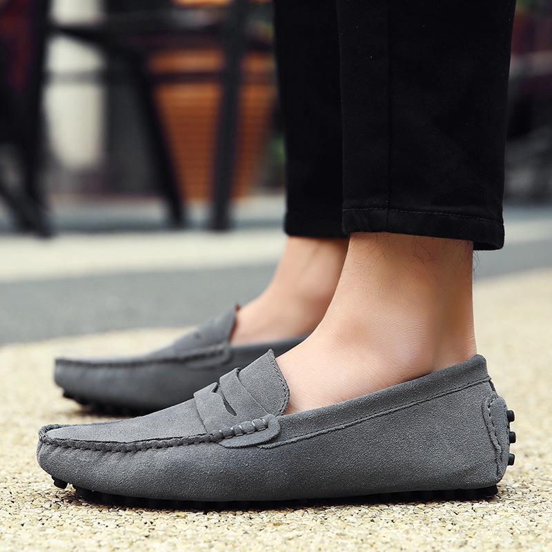 Spring leather men's Doudou shoes, purely hand-stitched soft-soled men's leather shoes, leather men's shoes driving shoes