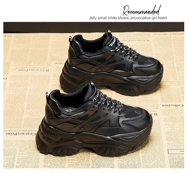 Inner height increase 8 leather little white shoes women, spring and summer new versatile thick-soled muffin casual shoes spring
