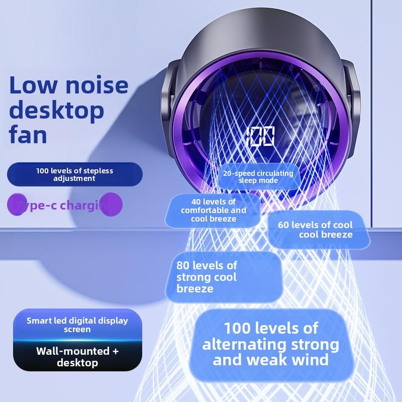 Desktop Small Fan, Household Desktop Charging Air Circulation Fan, Office, Student Dormitory Mini Electric Fan