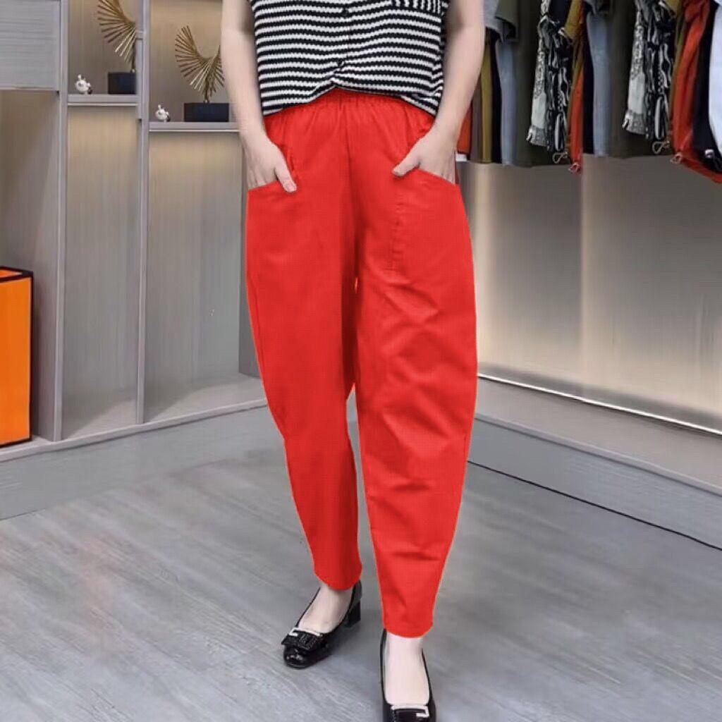 Elastic Waist Casual Nine-point Carrot Pants Summer Plus Size Women's Pants