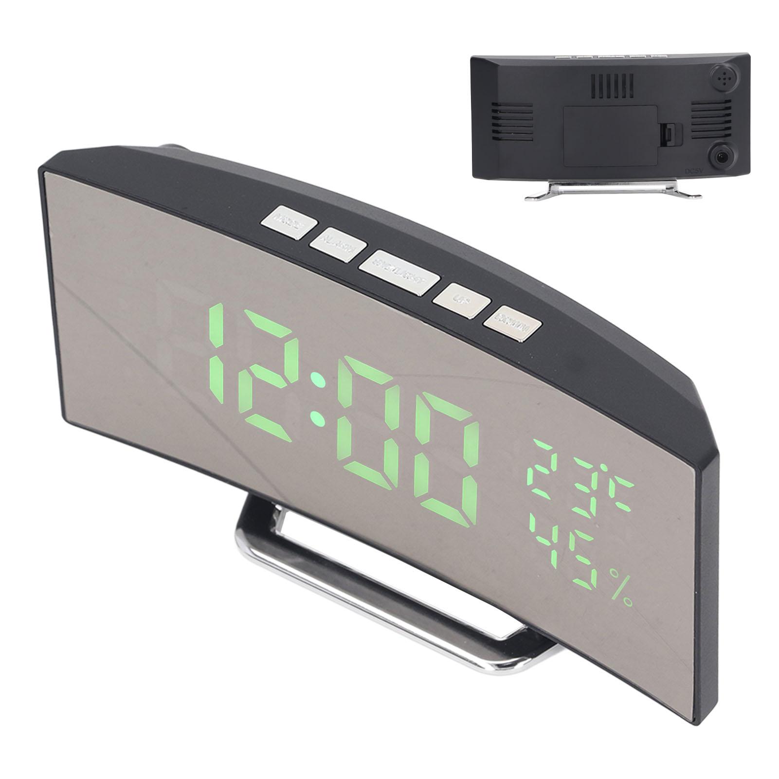 

Светодиодные цифровые часы 3 Яркость Функция повтора сигнала USB Питание от батареи Электронные зеркальные часы с дисплеем температуры и влажности