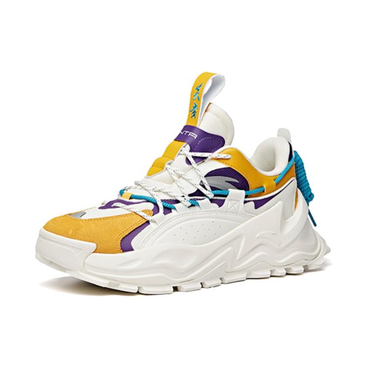 New Anta Hot Anti Slip And Wear Resistant Height Increasing Low Top Chunky Sneakers Men's Yellow White 912038890-3