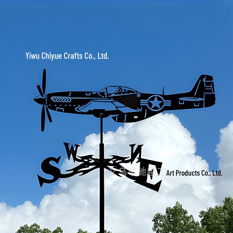 Weather Vane Ornament: Outdoor Wrought Iron Spray-Painted Roof Decoration Metal Craft