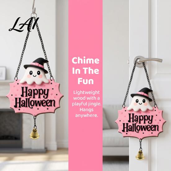 Holiday Wall Plaque for Home Halloween Cute Witch Hat Ghost Door Sign Wooden Hanging Decoration Decor Doorbell Pendants Indoor Outdoor Fireplace