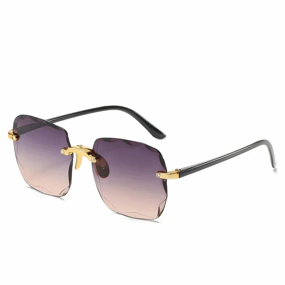 Fashionable Women's Rimless Gradient Sunglasses Stylish UV Protection Lightweight Comfortable Outdoor Accessories