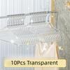 10Pcs Non-marking Transparent Glitter Hangers Non-slip Clothes Drying Rack Laundry Hanger  Wardrobe