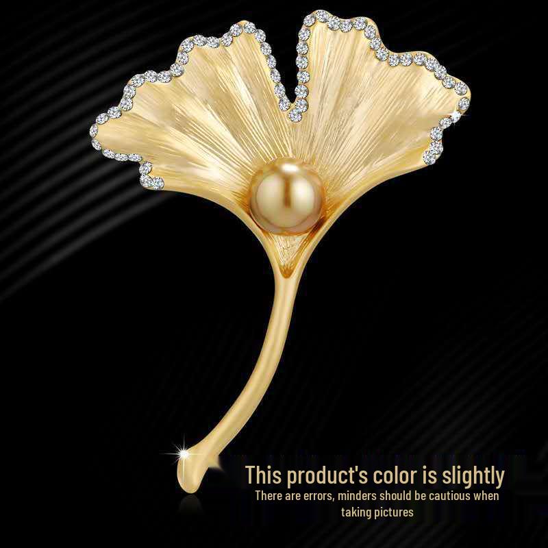 Elegante Perlen-Strass-Brosche: Damen Exquisite Brosche im Stil kleiner Duft und Seidentuch-Schnalle