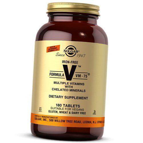 Multivitamin ohne Eisen, Eisenfreie Formel VM-75, Solgar 60tab (36313211)