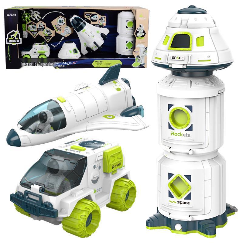 Children's Educational Space Toy Set: Rocket, Space Station & Astronaut