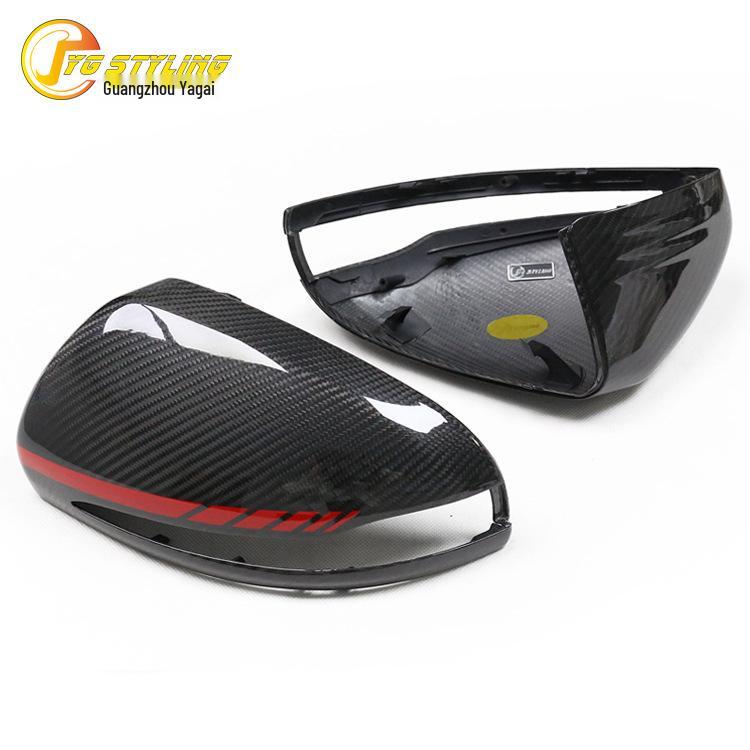 Left-Hand Drive Dry Carbon Fiber Rearview Mirror Cover for Mercedes-Benz B, C, E, S, GLC, GLA, CLA, CLS, W205 Models